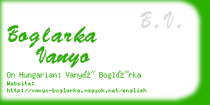 boglarka vanyo business card